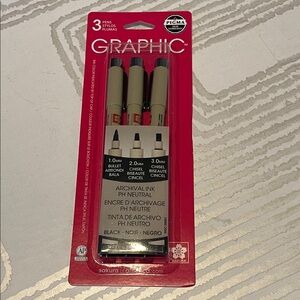 Sakura Graphic Pen Set in Red and Black